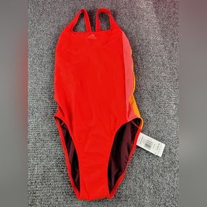 Adidas Bos Cb Suit Red Orange New With Tags one piece Swimsuit size 8